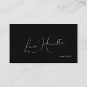 QR code eenvoudig minimalistisch modern zwart Visitekaartje (Voorkant)