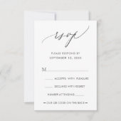 QR-code Eenvoudig modern kalligrafie bruiloft RSVP Kaartje (Voorkant)