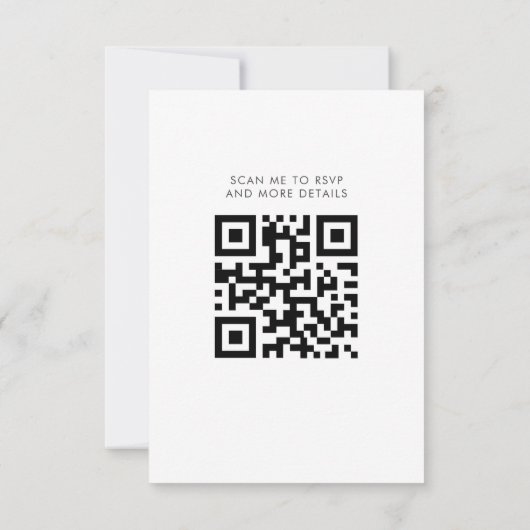 QR-code Eenvoudig modern kalligrafie bruiloft RSVP Kaartje (Achterkant)