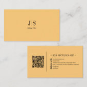 QR Code Eenvoudig Modern Minimaal Geel Instagram Visitekaartje (Voorkant / Achterkant)