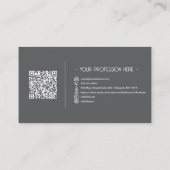 QR Code Eenvoudig Modern Minimaal Grijs Instagram Visitekaartje (Achterkant)