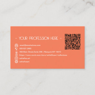 QR Code Eenvoudig Modern Minimaal Sinaasappel Inst Visitekaartje