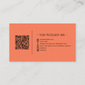 QR Code Eenvoudig Modern Minimaal Sinaasappel Inst Visitekaartje (Achterkant)