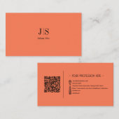 QR Code Eenvoudig Modern Minimaal Sinaasappel Inst Visitekaartje (Voorkant / Achterkant)