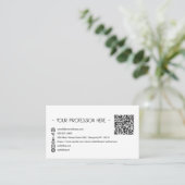 QR Code Eenvoudig Modern Minimaal Wit Instagram Visitekaartje (Staand voorkant)