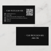QR Code Eenvoudig Modern Minimaal Zwart Instagram Visitekaartje (Voorkant / Achterkant)