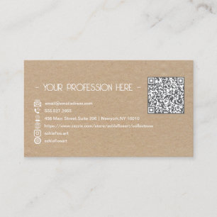 QR Code Eenvoudig Modern Minimal Brown Instagram Visitekaartje