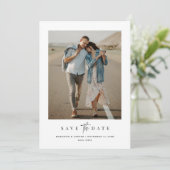 QR Code Eenvoudig Modern Minimalistisch Twee Foto Save The Date (Staand voorkant)