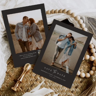 QR Code Eenvoudig Modern Minimalistisch Twee Foto Save The Date