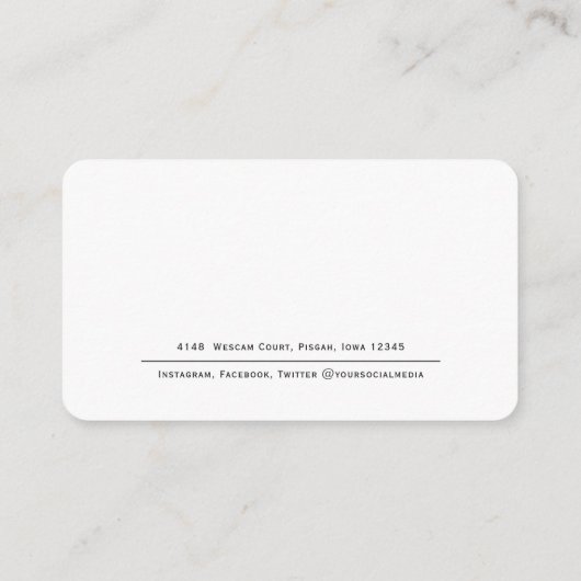 QR-code eenvoudig modern professioneel Visitekaartje (Achterkant)