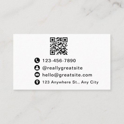 QR-code Eenvoudig Visitekaartje (Achterkant)