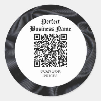 QR-code Eenvoudig zwart Lijst zwarte zijde donkerz Ronde Sticker