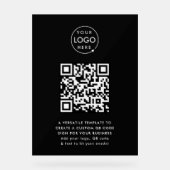 QR-code | Eenvoudig zwart voor zakelijke Logo Acryl Bord (Voorkant)