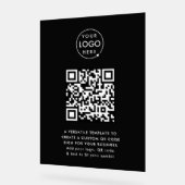 QR-code | Eenvoudig zwart voor zakelijke Logo Acryl Bord (Hoek)