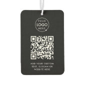 QR-code | Eenvoudig zwart voor zakelijke Logo Luchtverfrisser (Achterkant)