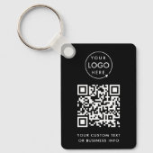 QR-code | Eenvoudig zwart voor zakelijke Logo Sleutelhanger (Voorkant)