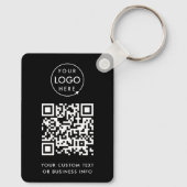 QR-code | Eenvoudig zwart voor zakelijke Logo Sleutelhanger (Achterkant)