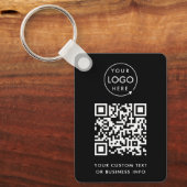 QR-code | Eenvoudig zwart voor zakelijke Logo Sleutelhanger (Voorkant)