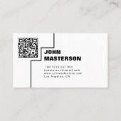 QR-code Eenvoudig Zwart & Wit Makelaar Visitekaartje (Achterkant)