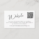 QR CODE eenvoudige elegante calligrafie bruiloft w Informatiekaartje (Voorkant)