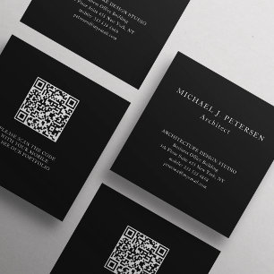 QR CODE eenvoudige elegante typografie professiona Vierkante Visitekaartje