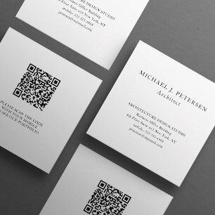 QR CODE eenvoudige elegante typografie professiona Vierkante Visitekaartje