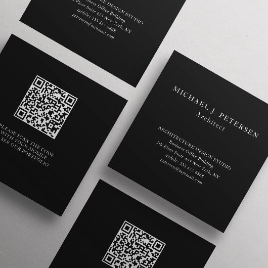 QR CODE eenvoudige elegante typografie professiona Vierkante Visitekaartje