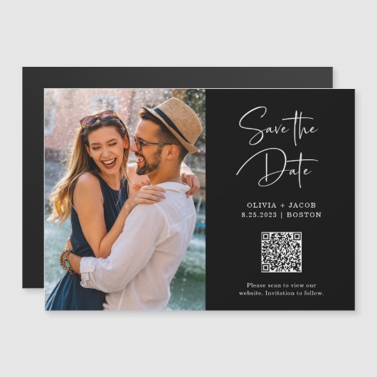 QR-code | Eenvoudige en moderne foto sparen de Dat (Voorkant / Achterkant)