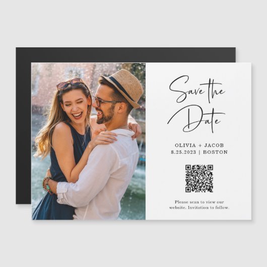 QR-code | Eenvoudige en moderne foto sparen de Dat (Voorkant / Achterkant)