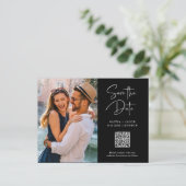 QR-code | Eenvoudige en moderne foto sparen de Dat Briefkaart (Staand voorkant)