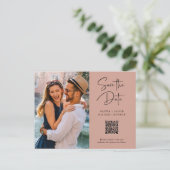 QR-code | Eenvoudige en moderne foto sparen de Dat Briefkaart (Staand voorkant)