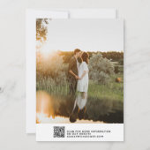 QR Code Eenvoudige Foto Bruiloft Website Save The Date (Achterkant)