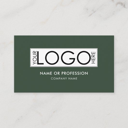 QR Code Eenvoudige Minimale Groene Moderne Zaken L Visitekaartje (Voorkant)