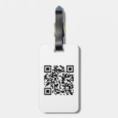 QR Code Eenvoudige Minimale Logo Naam Details Bagagelabel (Achterkant verticaal)