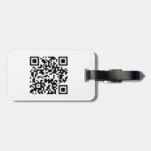 QR Code Eenvoudige Minimale Logo Naam Details Bagagelabel (Achterkant horizontaal)