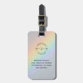 QR Code Eenvoudige Minimale Logo Naam Details Bagagelabel (Voorkant verticaal)
