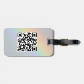 QR Code Eenvoudige Minimale Logo Naam Details Bagagelabel (Achterkant horizontaal)