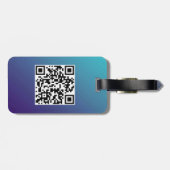 QR Code Eenvoudige Minimale Logo Naam Details Bagagelabel (Achterkant horizontaal)