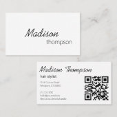 QR Code Eenvoudige Minimale Moderne Beroeps Visitekaartje (Voorkant / Achterkant)