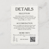 QR Code Eenvoudige Moderne Faux Deckled Edge Weddi Informatiekaartje (Voorkant)