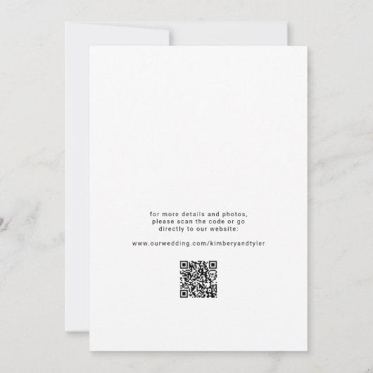 QR CODE eenvoudige moderne fotobruiloft Save The Date (Achterkant)