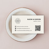 QR Code Eenvoudige Moderne Minimale Neutrale Logo Visitekaartje
