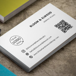QR Code Eenvoudige Moderne Minimale Witte Logo Visitekaartje
