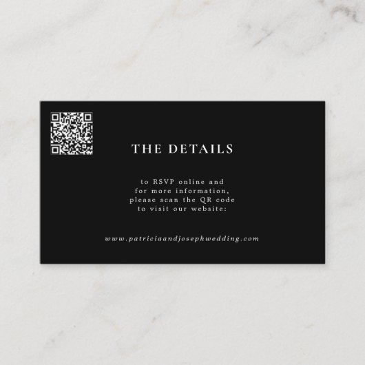 QR CODE eenvoudige moderne trouwwebsite Informatiekaartje (Voorkant)