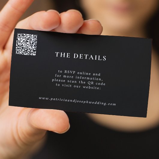 QR CODE eenvoudige moderne trouwwebsite Informatiekaartje