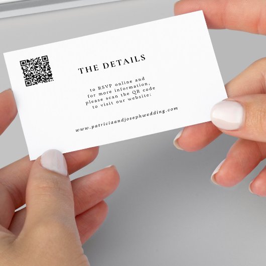 QR CODE eenvoudige moderne trouwwebsite Informatiekaartje