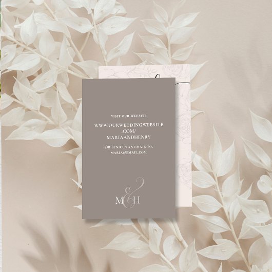 QR Code Eenvoudige RSVP Online Elegante Blozen Blo Informatiekaartje