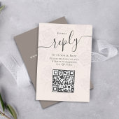 QR Code Eenvoudige RSVP Online Elegante Blozen Blo Informatiekaartje
