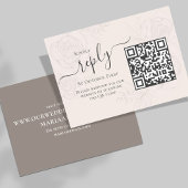 QR Code Eenvoudige RSVP Online Elegante Blozen Blo Informatiekaartje