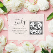 QR Code Eenvoudige RSVP Online Elegante Blozen Blo Informatiekaartje